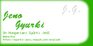 jeno gyurki business card